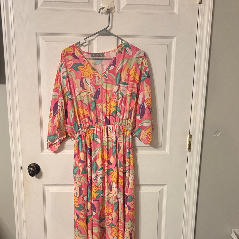 Charming Charlie Pink Floral Maxi Dress
